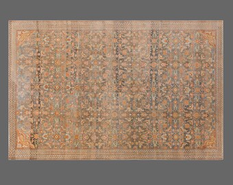 Vintage 60+ Yr Anatolian Turkish  Rug – Handwoven Wool on Wool, Bohemian & Caucasian Motifs – 220x330 cm / 7.2x10.8 ft – Artisan Elegance