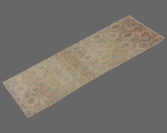 Turkish Rug", Runner Rug, Vintage Rug, 2.8 x 8.11 feet, Kitchen Rug, Oushak Rug, Antique Rug, Oriental Rug, Hallway Rug, Muted Rug, Wool Rug