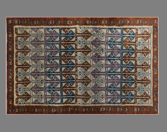 Vintage Turkish Oushak Rug 106x163 cm (3'6" x 5'4"), Handmade Wool Area Rug, 60+ Years Old Antique Oriental Piece