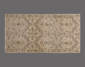 Sandshade of Isparta, Vintage Turkish Rug, 3 x 6 ft Rug, Vintage Rug