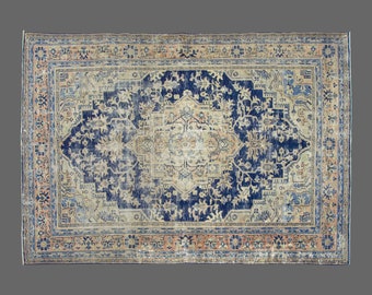 Vintage Rug, Area Rug, Turkish Rug, 6'8 x 9'9 feet, Oushak Rug, Antique Rug, Oriental Rug, Handmade Rug, Decorative Rug, Large Rug,Old Rug