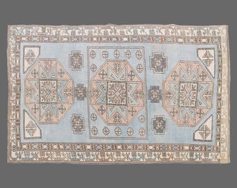 Handwoven Turkish Wool Rug 5x7: Anatolian Medallion Design