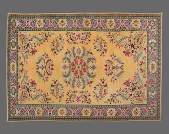Vintage Turkish Rug, 6x10 Rug, Area Rug, Turkish Rug, Large Rug, Handwoven Wool Carpet, Large Boho Rug, 6x10 Carpet