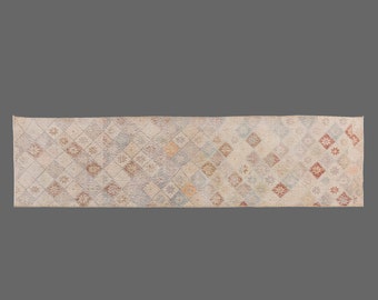 Vintage Oushak Rug Runner: Distressed Turkish Hallway Rug (2'2 X 9'4)