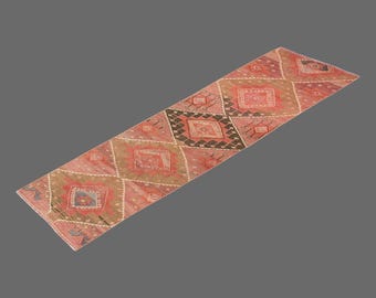 Sunset Echoes of Anatolia, Vintage Turkish Runner, 3 x 11 ft Rug, Vintage Rug