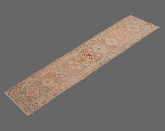 Runner Rug", Turkish Rug, Antique Rug, 2.11 x 12.2 feet, Oushak Rug, Vintage Rug, Oriental Rug, Handmade Rug, Hallway Rug", Kitchen Rug
