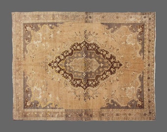 Area Rug, "Turkish Rug, Vintage Rug, 6'4 x 8'6 feet, Oushak Rug, Antique Rug, Oriental Rug, Handmade Rug, Decorative Rug, Large Rug, Old Rug