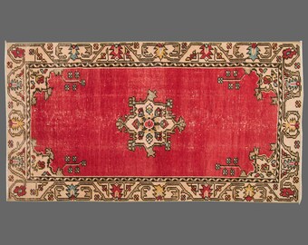 Oushak Rug, Floor Rug, Area Rug, Turkish Rug, Vintage Rug, 3x6 ft rug, Antique Rug, Oriental Rug, Handmade Rug, Decorative Rug, Old Rug