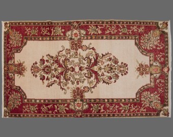 Royal Bloom of Konya, Vintage Turkish Wool Rug, 5 x 8 ft Rug, Vintage Rug