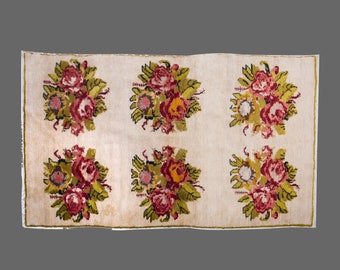 Turkish Rug,Decorative" Rug,Wonderful Turkish Rugs on Sale! FREE SHIPPING! Vintage Rug,Oushak Rug,Rug,Chic Rug,3'6" x 6'4" feet 107 x 193 cm