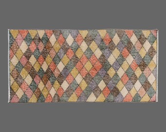 2x5 rug, 2.2 x 5.1 rug, Turkish Rug, Vintage Rug, Area Rug, Oushak Rug, Antique Rug, Oriental Rug, Handmade Rug, Old Rug, Wool Rug
