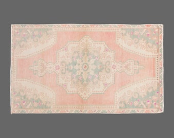 Turkish Rug, Vintage Rug, 4'1 x 7 feet, Oushak Rug, Antique Rug, Oriental Rug, Handmade Rug, Decorative Rug, Muted Rug, Old Rug,Area Rug