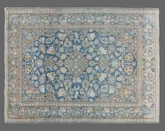 60+ yrs Old 133x190 cm Vintage Oushak Rug – Handwoven Wool Area Rug – Bohemian Tribal & Caucasian Design