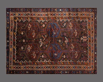 4 x 6 ft Rug, Vintage Turkish Wool Rug, Handwoven Anatolian Carpet, 118 x 182 cm, 60 Years Old Tribal Traditional Rug, Bohemian Floral Rug