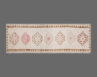 Antique Oushak Runner Rug: Handwoven Wool Hallway Carpet, 2'10" x 13'2"