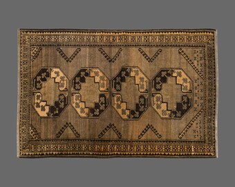 Echoes of Ersari, Vintage Turkish Rug, 3 x 5 ft Rug, Vintage Rug