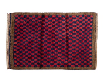4x6 Moroccan Beni Ourain Rug,Vintage Handmade Wool Tulu Flokati Rug