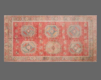 Large Vintage Turkish Oushak Rug 225x405 cm (7.4x13.3 ft) | 60+ Year Old