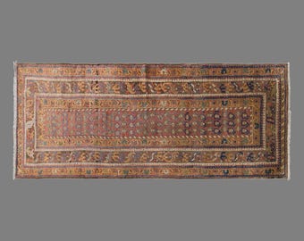 Vintage Turkish Runner Rug, 3.1 x 8.4 ft Handmade Wool Rug, Traditional Anatolian Hallway Carpet