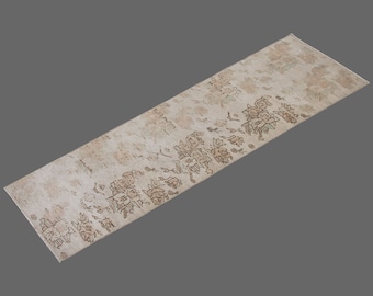Hallway Runner "Rug 2.5" x 9.11" Vintage Ushak Runner Rug, Size: 74 x 303 cm,Pale Muted colors rug,Distressed Rug,Area Rug,Kitchen Rug