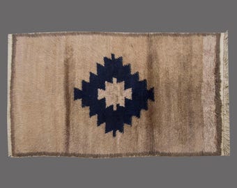 4x6 Moroccan Wool Beni Ourain Rug,Vintage Bohemian Flokati Rug