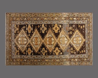 3.2 x 6 ft Rug, Vintage Turkish Wool Rug, Handwoven Anatolian Carpet, 96 x 178 cm, 60 Years Old Geometric Tribal Rug, Vintage Boho Rug