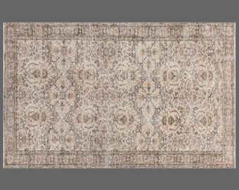 Vintage Turkish Rug, Handwoven Oushak Rug, Excellent Condition Rug, Decorative Rug, Muted Colors, 4'10 x 8'2 ft, 148x250 cm, 60+ years old