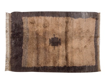 5x6 Moroccan Beni Ourain Rug,Vintage Handmade Wool Tulu Flokati Rug
