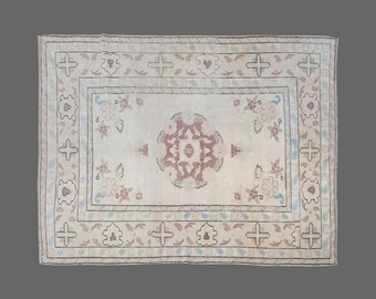 Area Rug, "Turkish Rug, Vintage Rug, 6'3 x 8'2 feet, Oushak Rug, Antique Rug, Oriental Rug, Handmade Rug, Decorative Rug, Large Rug, Old Rug