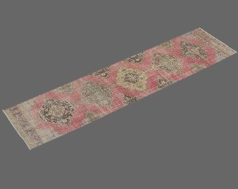 2'4 X 12 feet Vintage Rug Runner,Floor Oushak Rug,Hallway Turkish Rug Runner,Oushak Rugs,long runner, narrow long runner,Oushak Long Runner
