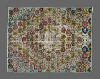 Area Rug, "Turkish Rug, Vintage Rug, 3'6 x 5'4 feet, Oushak Rug, Antique Rug, Oriental Rug, Handmade Rug, Decorative Rug, Large Rug, Old Rug
