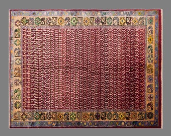 Handmade 60+ Yrs Old Vintage Turkish Rug - Oushak Area Rug - 195x250 cm, 6.5x8.2 feet
