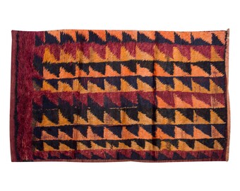4x6 Shaggy vintage Turkish Handmade Tulu rug,Bohemian Wool Beni Ourain Rug,Flokati Rug