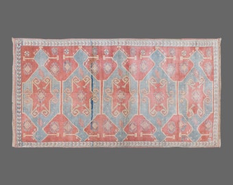 Turkish Rug,Decorative" Rug,Wonderful Turkish Rugs on Sale! FREE SHIPPING! Vintage Rug,Oushak Rug,Rug,Chic Rug,3'2" x 6" feet 96 x 182 cm