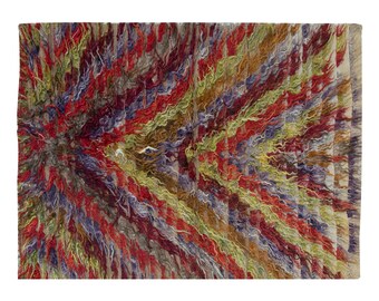 4x5 Turkish Handmade Wool Shaggy Rug,Bohemian Beni Ourain Rug,Flokati Rug