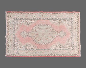 Turkish Rug, Vintage Rug, 4'4 x 6'8 feet, Oushak Rug, Antique Rug, Oriental Rug, Handmade Rug, Decorative Rug, Muted Rug, Old Rug,Area Rug