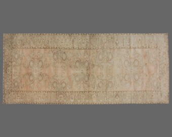 5x11 Vintage Turkish Beige Rug,Oriental Beige Rug,Antique Oushak rug,5x11 Handmade Boho Area Rug