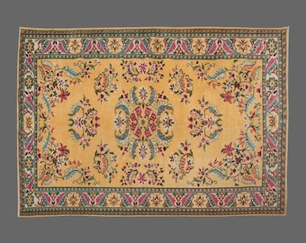 Turkish Rug, Vintage Rug, 6'3 x 10 feet, Oushak Rug, Antique Rug, Oriental Rug, Handmade Rug, Decorative Rug, Old Rug,Area Rug