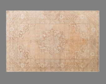 60+ Yrs Old Antique Turkish Rug - Vintage Oushak Area Rug - 140x215 cm / 4.6x7.1 ft