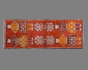 Handmade Turkish Runner 92x265 cm (3'0" x 8'8"), Vintage Wool, 60+ Years Old Long Corridor Rug