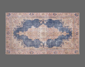 Handwoven Turkish Carpet | 60 Year Old Boho Tribal Design | Wool on Wool | Natural Dyed Rug | Vintage Wool Rug 5'9"x9'11"