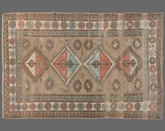 Vintage 6x9 Anatolian Rug, 6x9 Rug, Area Rug, Handwoven Wool Carpet, Boho Area Rug, Bohemian Rug, 6x9 Carpet