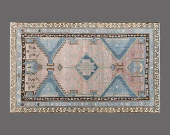 Whispers of Pastel Steppes, Vintage Turkish Rug, 4 x 6 ft Rug, Vintage Rug