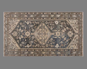 105x185 cm Vintage Rug, Turkish Handmade Rug, Oushak Antique Rug, Boho Area Rug, 60+ Years Old