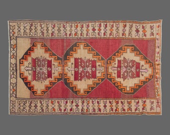 Vintage Rug, Area Rug, Turkish Rug, 6 x 10 feet, Oushak Rug, Antique Rug, Oriental Rug, Handmade Rug, Decorative Rug, Large Rug,Old Rug