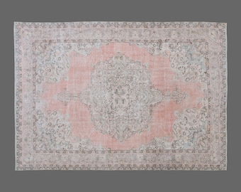 Area Rug, "Turkish Rug, Vintage Rug, 7'3 x 10'9 feet, Oushak Rug, Antique Rug, Oriental Rug, Handmade Rug, Decorative Rug, Large Rug,Old Rug