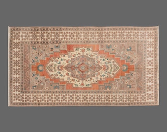 Turkish Rug, Area" Rug, Vintage Rug, 5'7 x 10'4 feet, Anatolian Rug, Antique Rug, Oriental Rug, Handmade Rug, Decorative Rug, Muted Rug