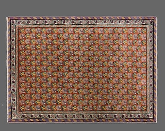 Vintage 156x218 cm Oushak Rug – 60+ yrs Old Handmade Wool Rug – Bohemian & Traditional Caucasian Motifs