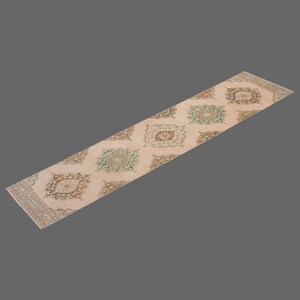 2&#39;9 X 13 feet Vintage Rug Runner,Floor Oushak Rug,Hallway Turkish Rug Runner,Oushak Rugs,long runner, narrow long runner,Oushak Long Runner
