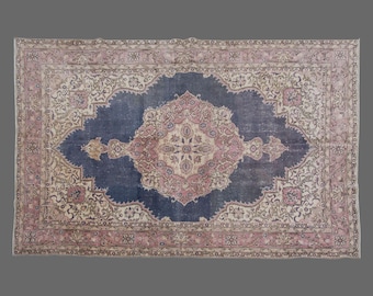7x10 Turkish Area Rug, Cintage Rug, Handwoven Wool Rug, Traditional Hallway Carpet, Boho Decor, 7x10 Carpet